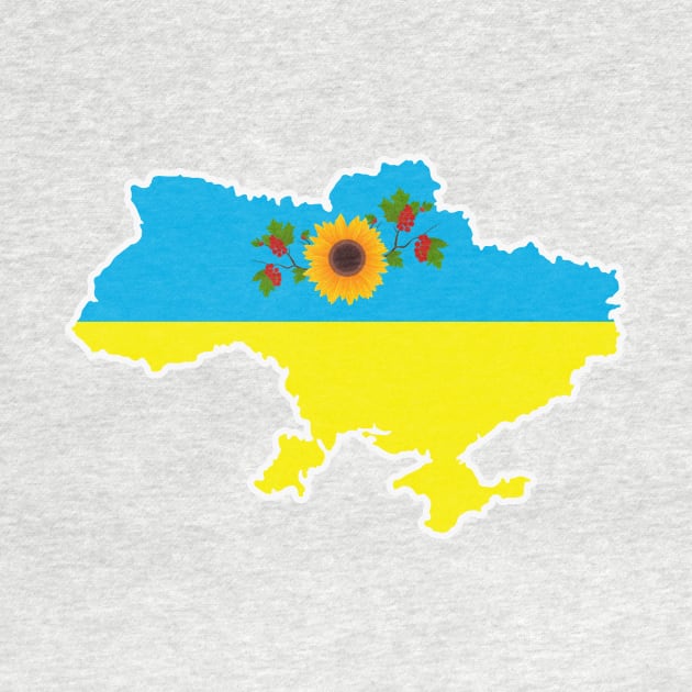 Ukraine map with flower at capital by Polikarp308